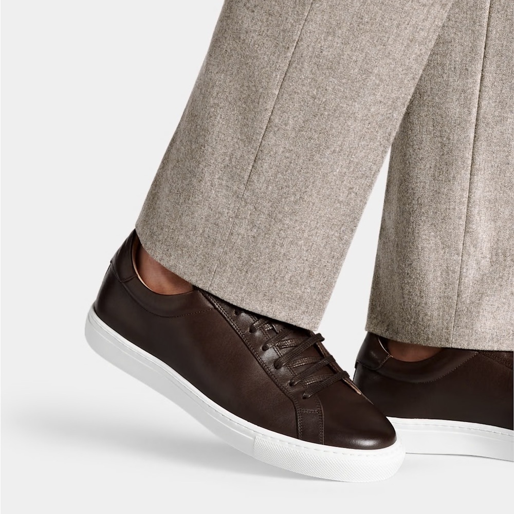Suitsupply dark brown leather sneakers - size 43 (US 9.5 - 10)